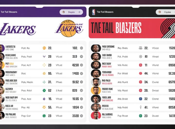 lakers vs portland trail blazers match player stats